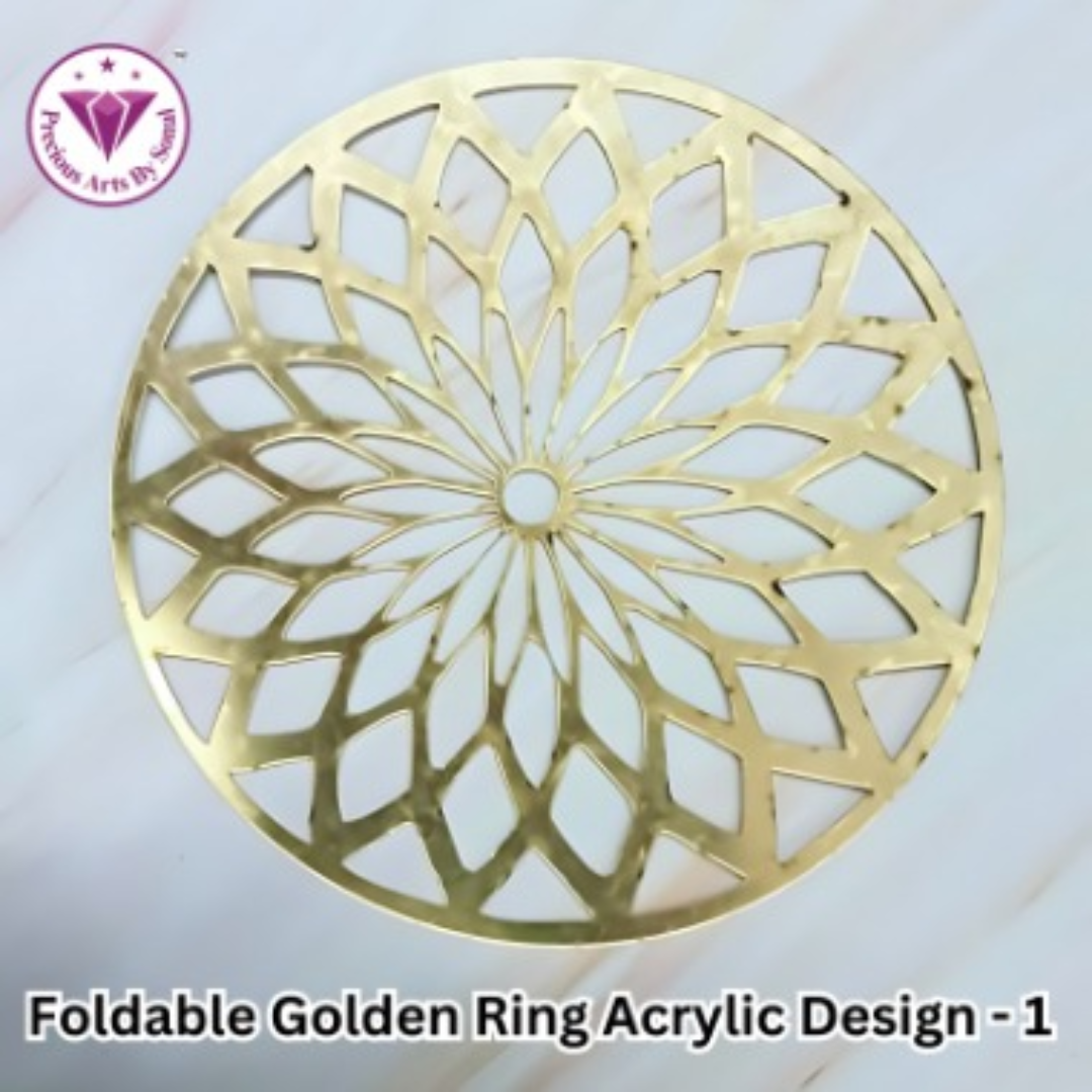 6 inch Golden Foldable Ring Acrylic Design - 1
