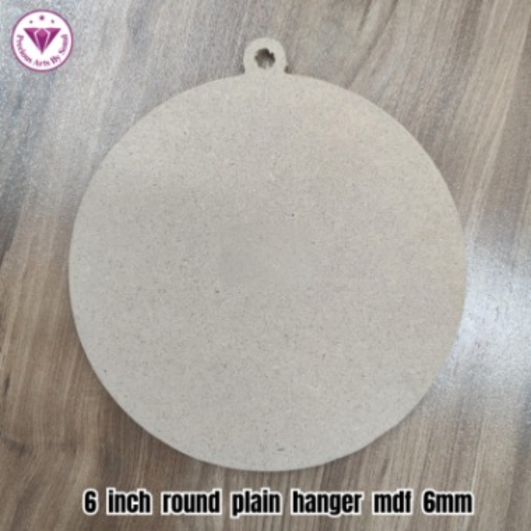 6 inch Round Plain Hanger MDF 6mm