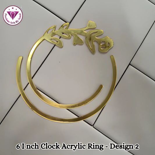 6 inch Clock Acrylic Ring - Design 2