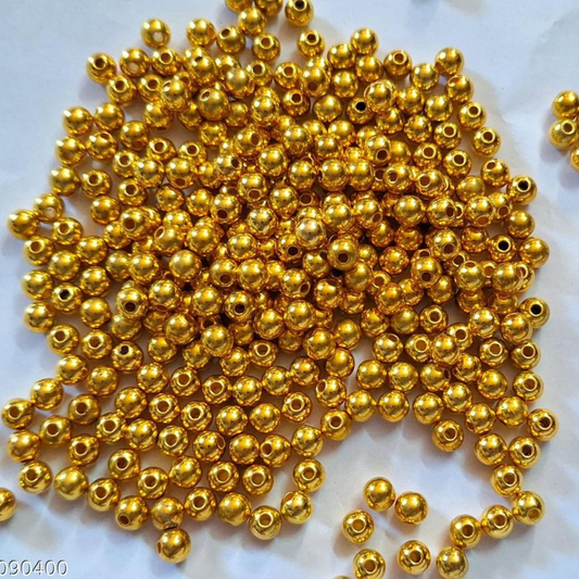 6mm Golden Disco Beads - 50 gm