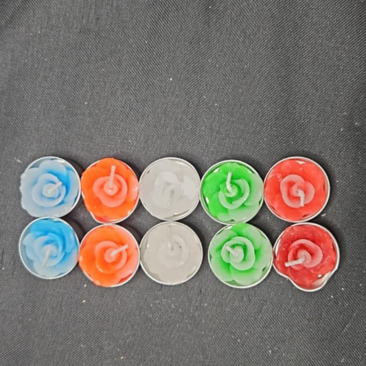 Wax T-light Rose Multicolor