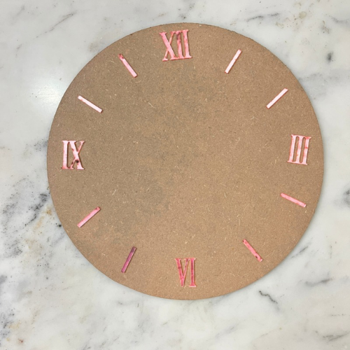 1 inch Rose Gold Numbers Clock (Roman and Sticks) 1 inch Rose Gold Numbers Clock (Roman and Sticks) - Image 1