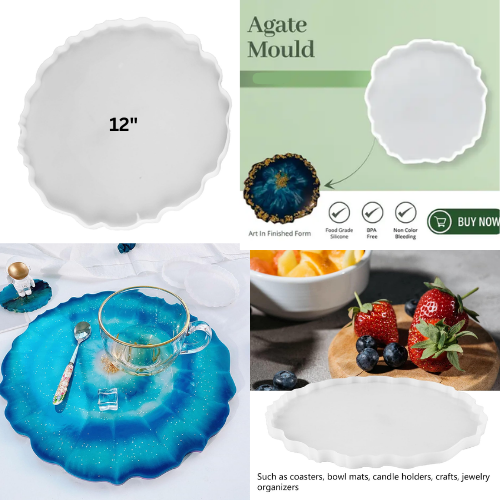 12 inch Agate Tray Mold 12 inch Agate Tray Mold - Image 1