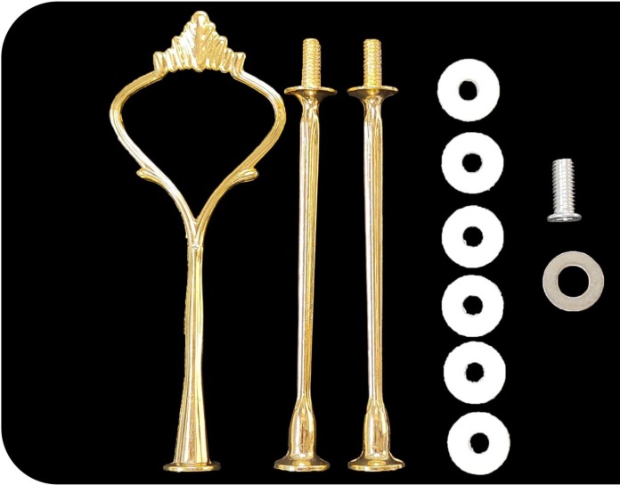 62282c5794e4b_1375_1630 3 Tier Cake Stand Gold Crown - Image 1