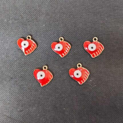Red Evil Eye 3 Heart Charm