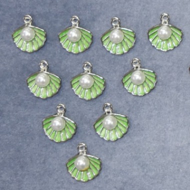 Green Pearl Shell Charm