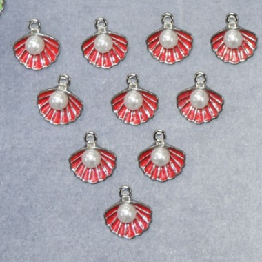 Red Pearl Shell Charm