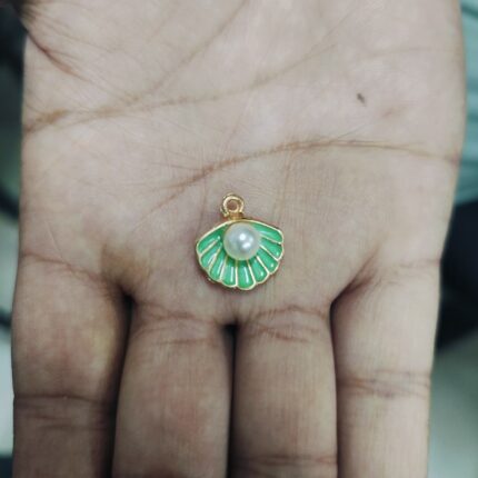 Teal Pearl Shell Charm