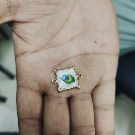 Square Mor Pankh 2 Rakhi Charm