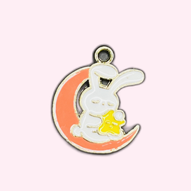 Rabbit Moon 3 Orange Charm