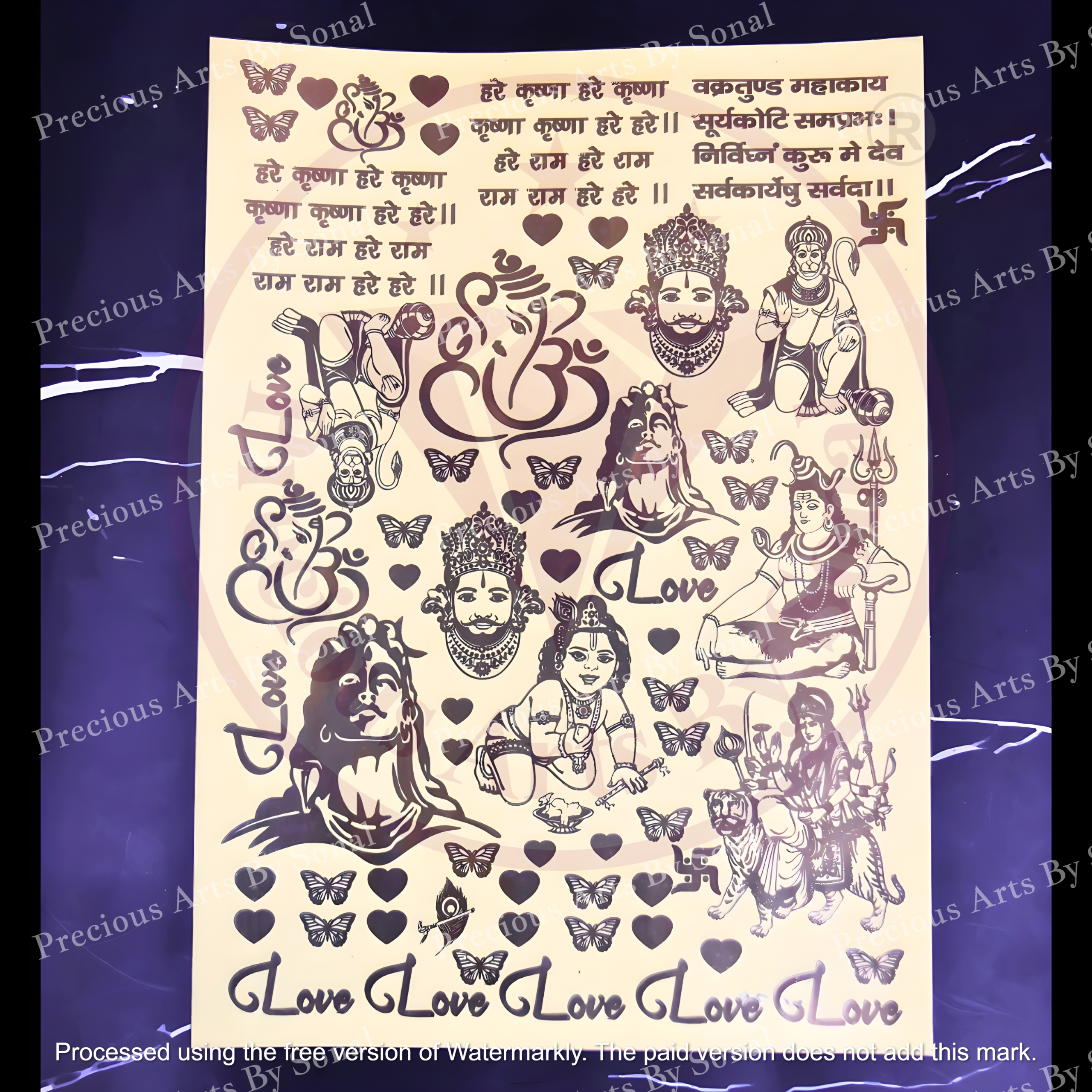 Metallic Sheet Golden - Mantra Design 38