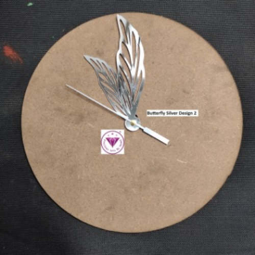 Silver Butterfly Clock Hands - Design 2 Silver Butterfly Clock Hands - Design 2 - Image 1