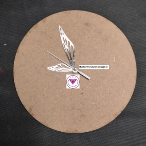 Silver Butterfly Clock Hands - Design 3 Silver Butterfly Clock Hands - Design 3 - Image 1